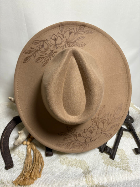 Perfect Peonies-Wide Brim Fedora