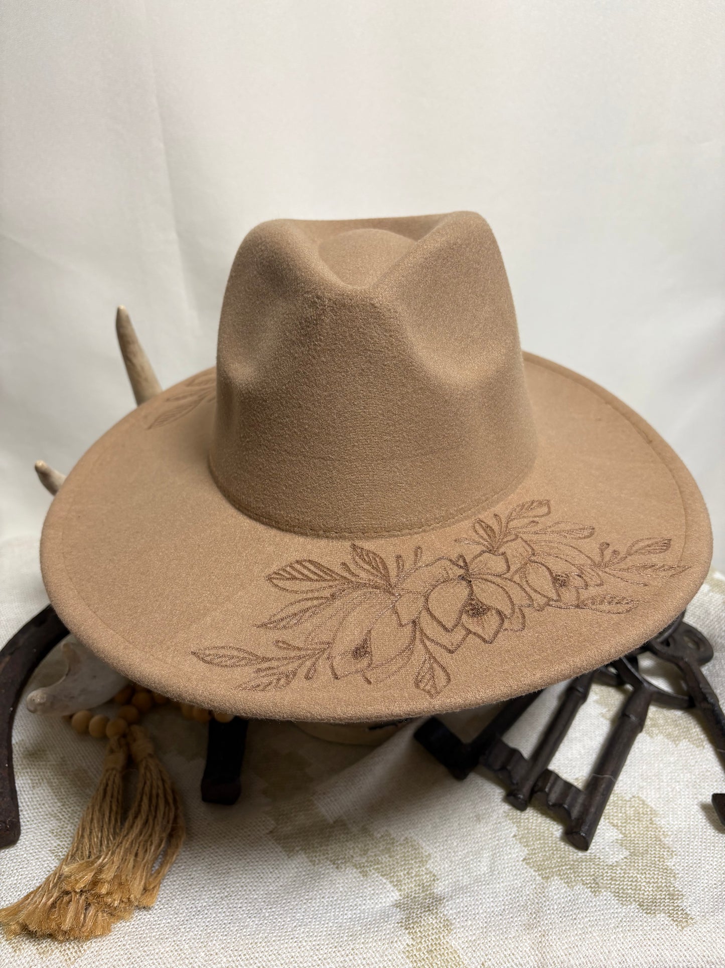 Perfect Peonies-Wide Brim Fedora