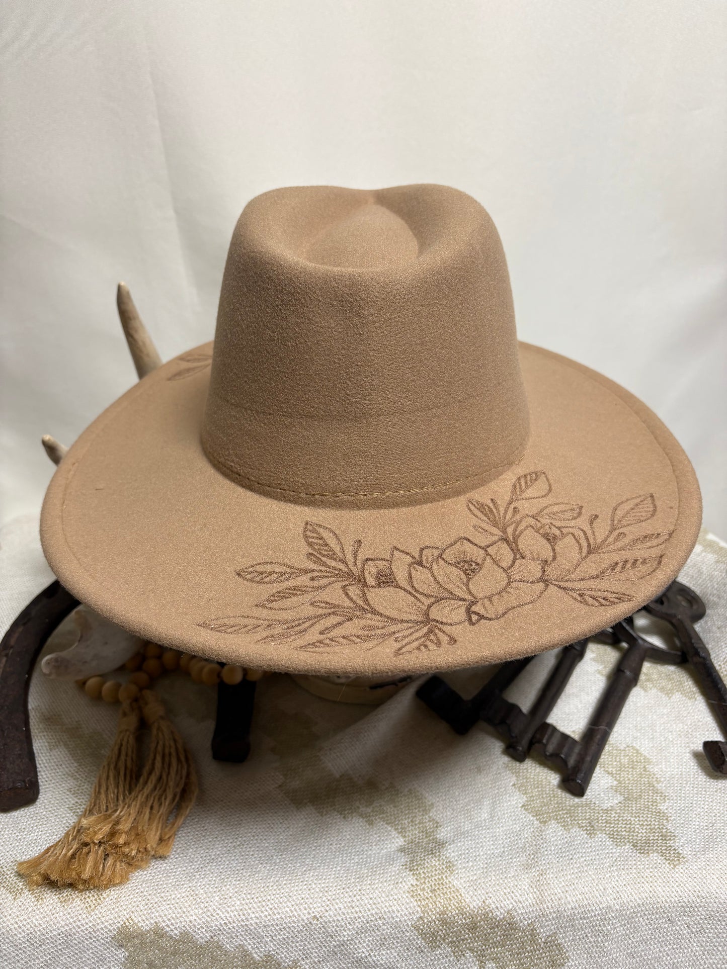 Perfect Peonies-Wide Brim Fedora